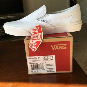 White Vans Classic Slip On